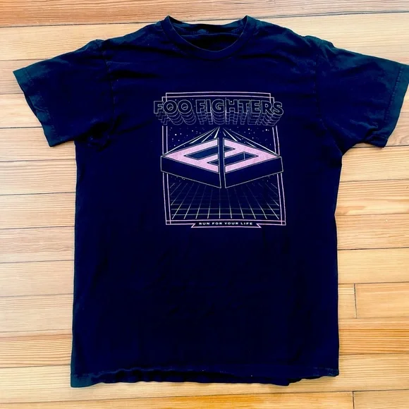 Foo Fighters Run For Your Life Medium Black T-shirt - Picture 2 of 2